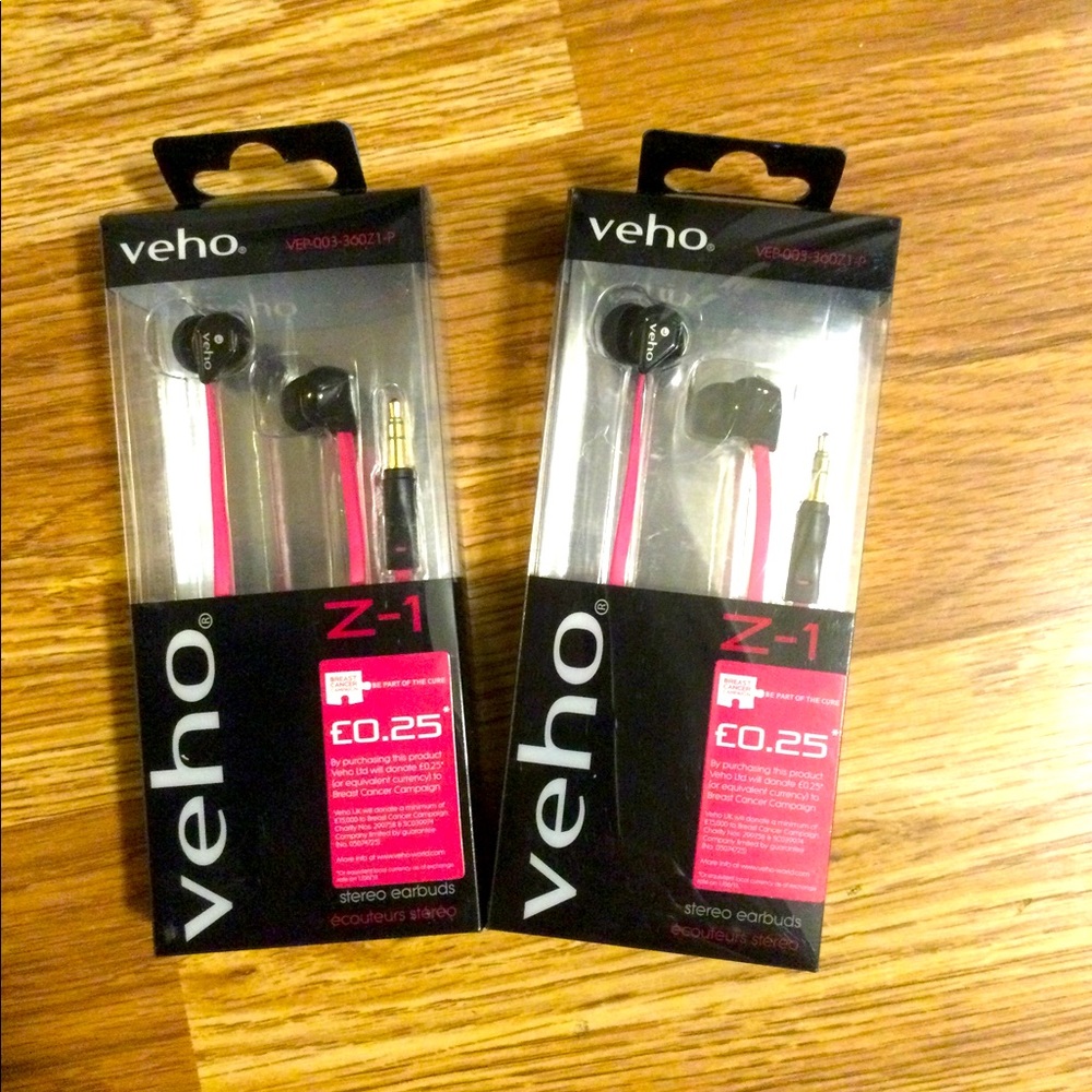 2/$10 Stereo Earbud Headphones. New Without Tag